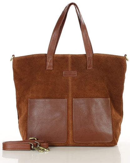 BRESCIA WILD™ Suede Damen-Totebag aus italienischem Wildleder braun