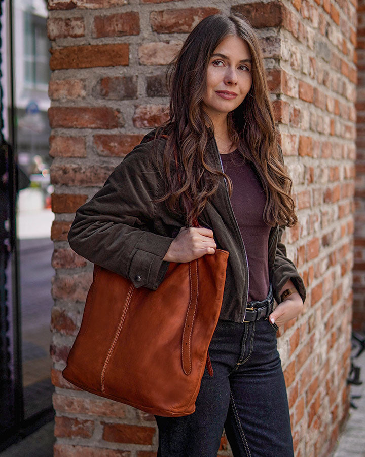 165 Women's Leather Tote Bag with Adjustable Handles_17 Sacktaschen.com