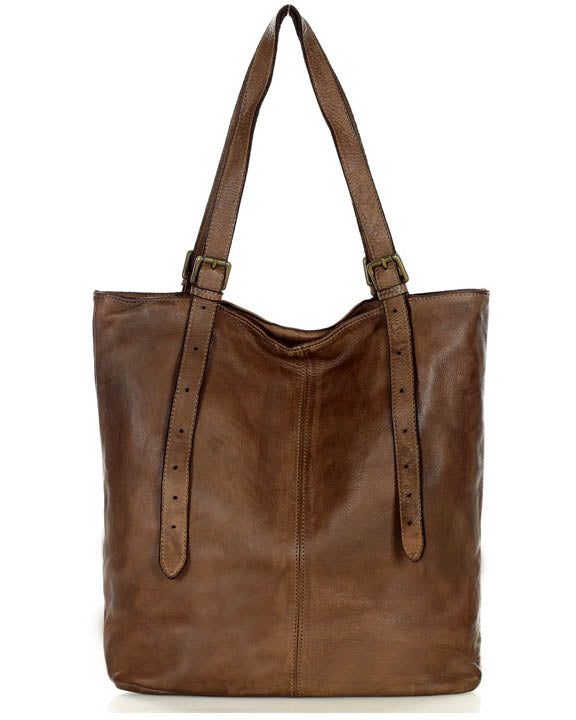 Braun 165 Women's Leather Tote Bag with Adjustable Handles_3 Sacktaschen.com