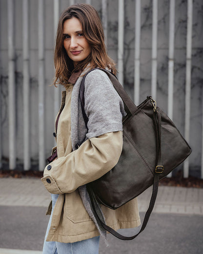 166-Damen-Shopper-Tasche-Leder-tote-bag-schwarz-braun_9 Sacktaschen.com