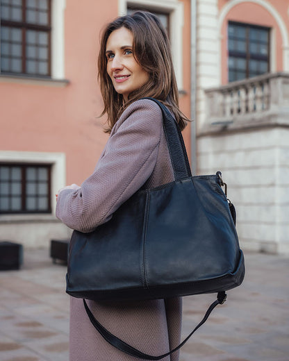 166-Damen-Shopper-Tasche-Leder-tote-bag-schwarz_1 Sacktaschen.com