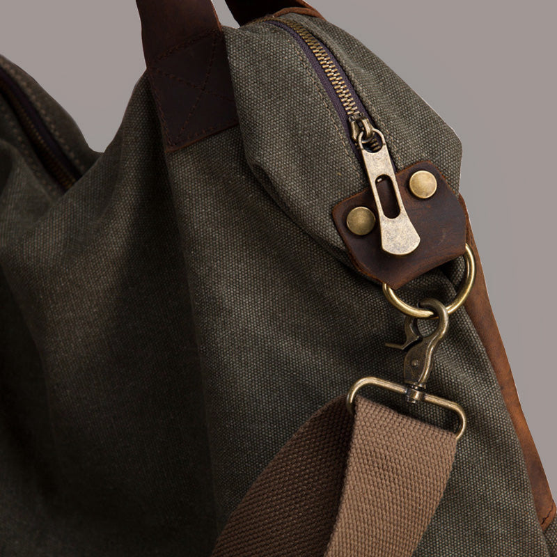 Damen handtasche stoff und leder, Canvas Umhängetasche Leder für