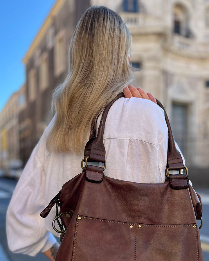 LISETTE™ XXL Shopper Schultertasche aus italienischem Leder