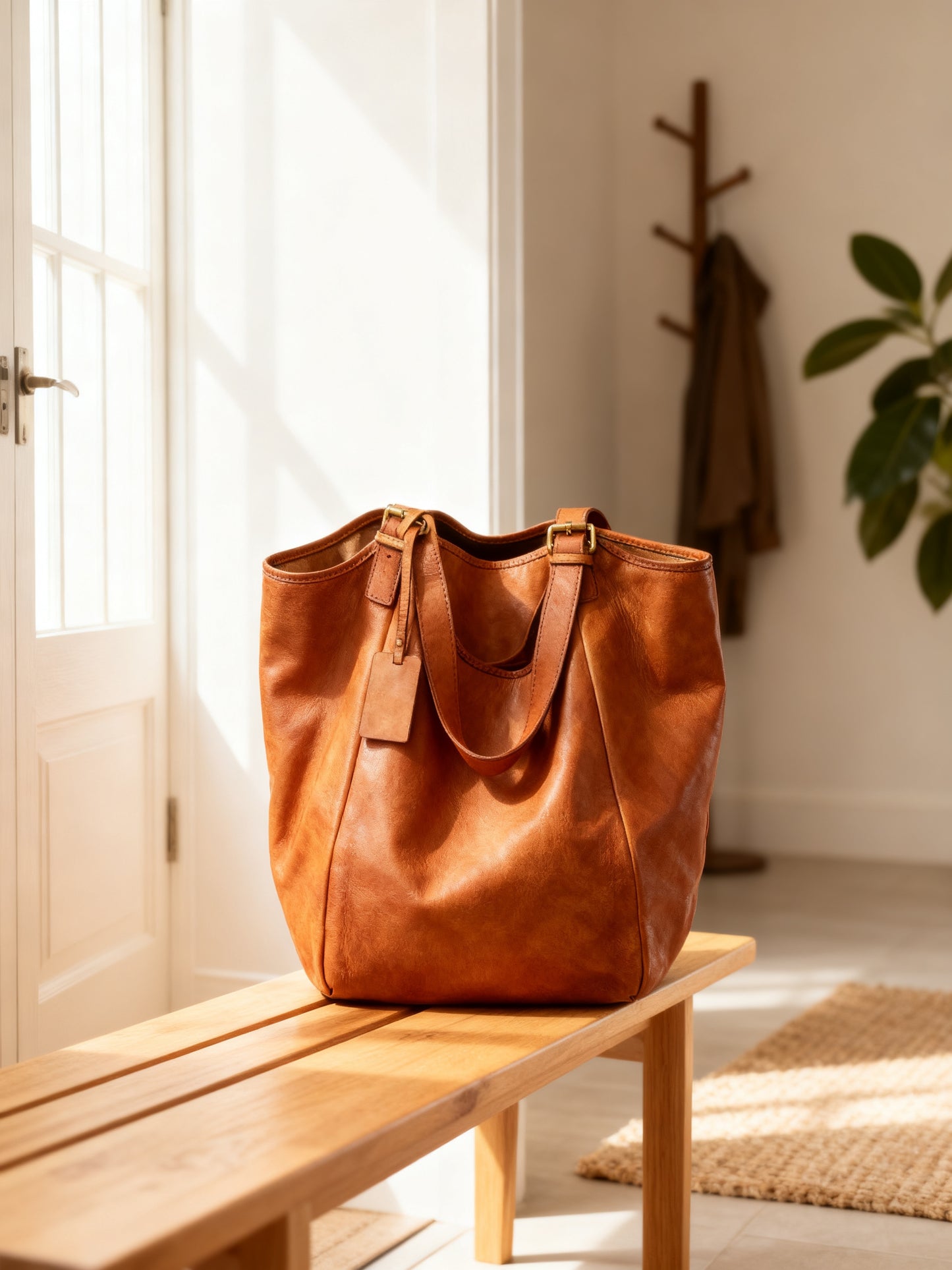 HOBO● Große Damen Beuteltasche Aus italienischem Leder. Zwei-Kammer-Beutel. Sacktaschen.com