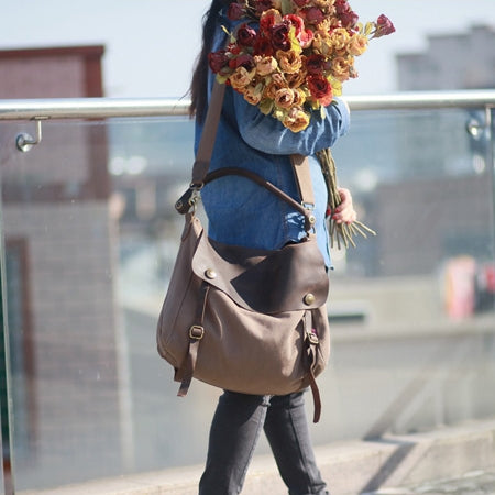 MAIL Bolso bandolera de mujer lona combinada con