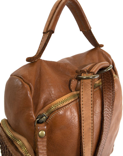 Wandelbarer 2in1 Cityrucksack Leder Damen umgeformt als elegante Schultertasche Umhängetasche für den Business Alltag