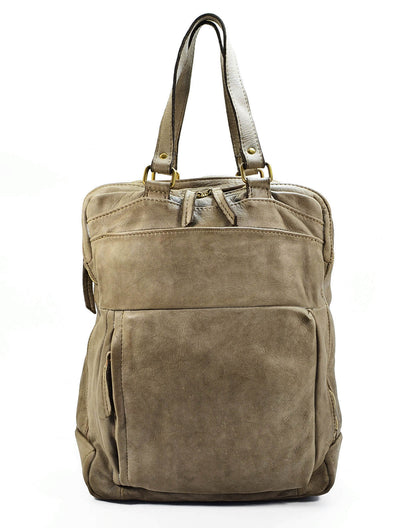 Beige-taupe BORGO● Lederrucksack mit Laptopfach – Wandelbarer 2-in-1 Business Rucksack & Aktentasche aus Echtleder Sacktaschen.com