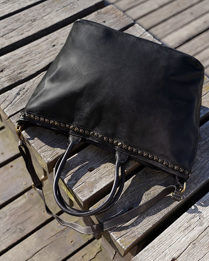 CAMILLE™ Shopper Ledertasche mit reißverschluss & nieten