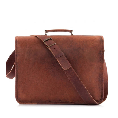 RHIVAN VINTAGE – Große Lederaktentasche aus Echtleder für Damen und Herren 17"