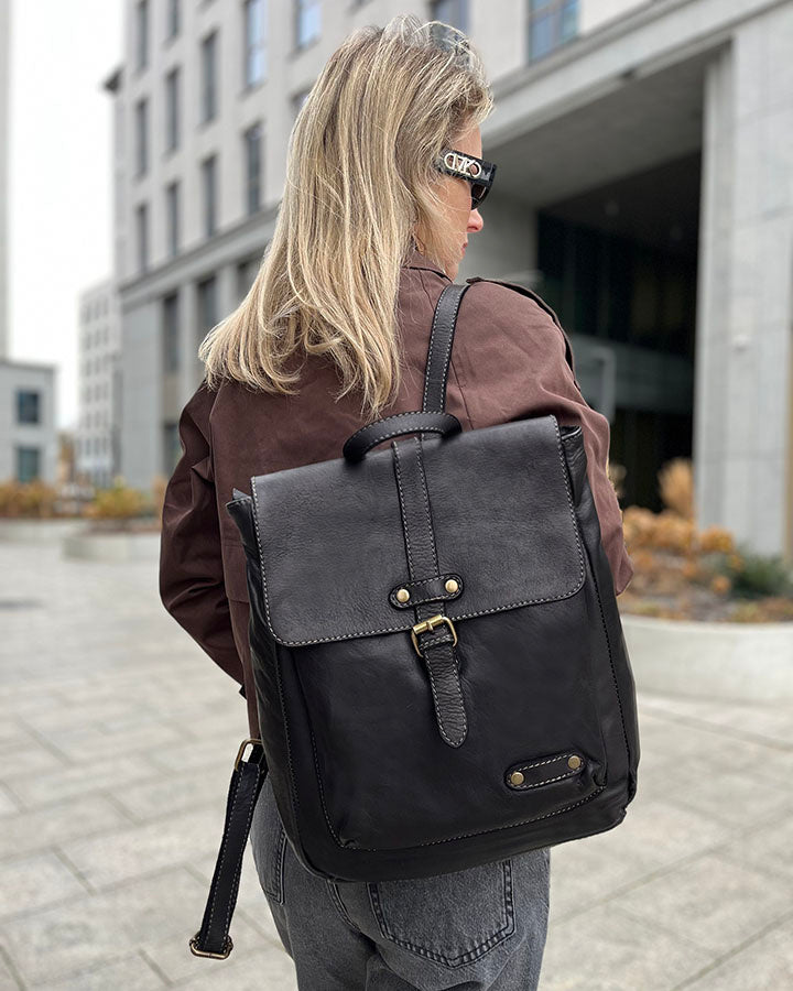 OLDEN● Vintage Rucksack für Damen aus weichem Leder