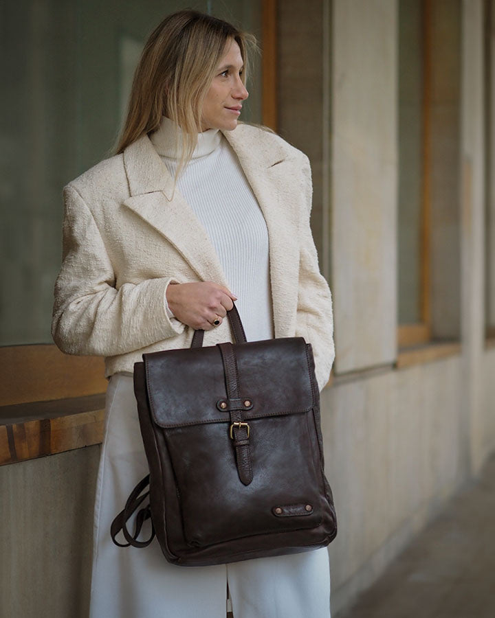 OLDEN● Vintage Rucksack für Damen aus weichem Leder