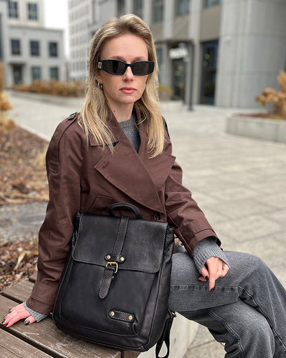 OLDEN● Vintage Rucksack für Damen aus weichem Leder