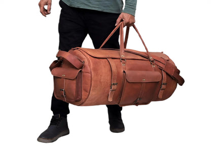 VINTAGE ESCAPE™ Gross Handgemahte Leder Reisetasche XXL 30"