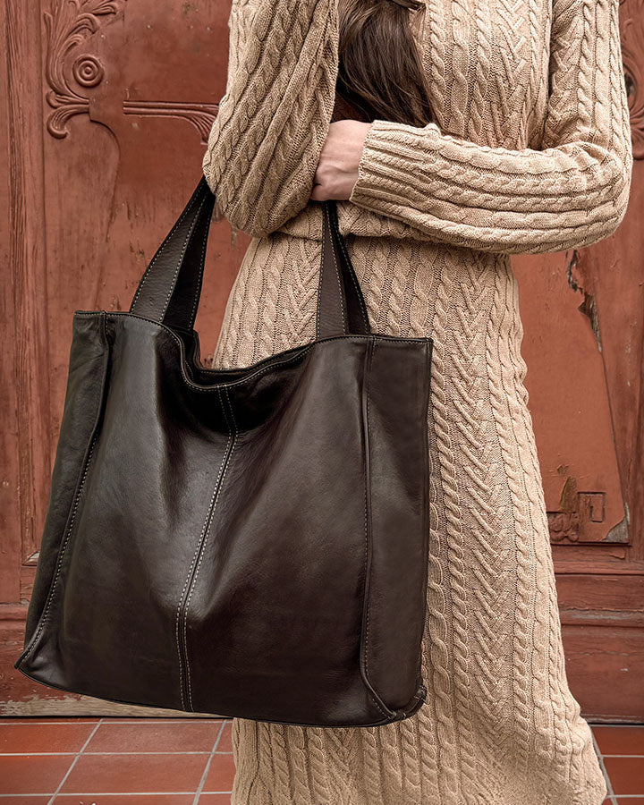 SOHO TOSCA● Einfache Shopper Tasche für Damen aus italienisches Leder