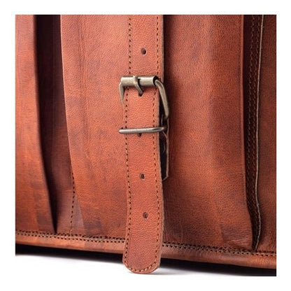 RHIVAN VINTAGE – Große Lederaktentasche aus Echtleder für Damen und Herren 17"