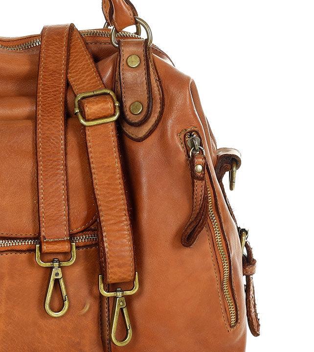 №58 LESACK Leather work bag in weekender style for Ladiess