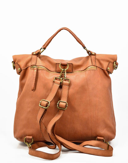 MATTINO ● Grand sac à main sac à dos vintage 3 en 1 en cuir pour homme et femme. Fabriqué en Italie