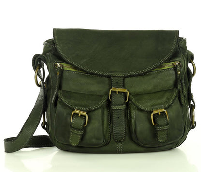 ANCONA™ Medium Safari Style Leather Crossbody Bag