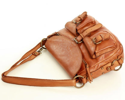 ANCONA™ Medium Safari Style Leather Crossbody Bag