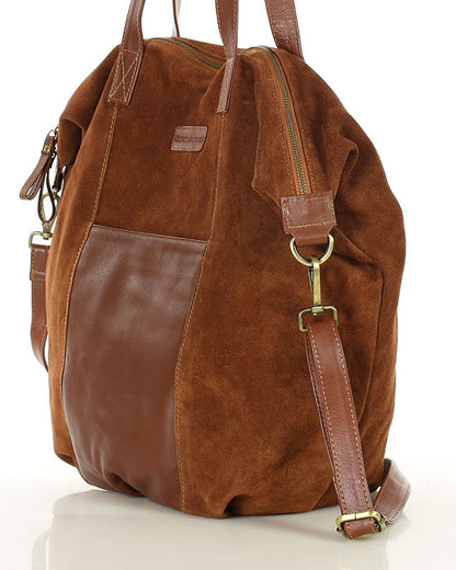 YOTTI WILD Große Wildleder Schultertasche Crossbody mit Reißverschluss