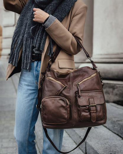 GARDA● Leder Beuteltasche - Schultertasche für aktive Damen