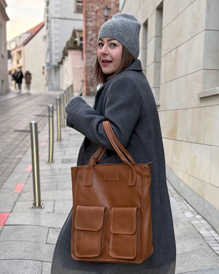 TOTE™ Henkeltasche aus echtem Leder