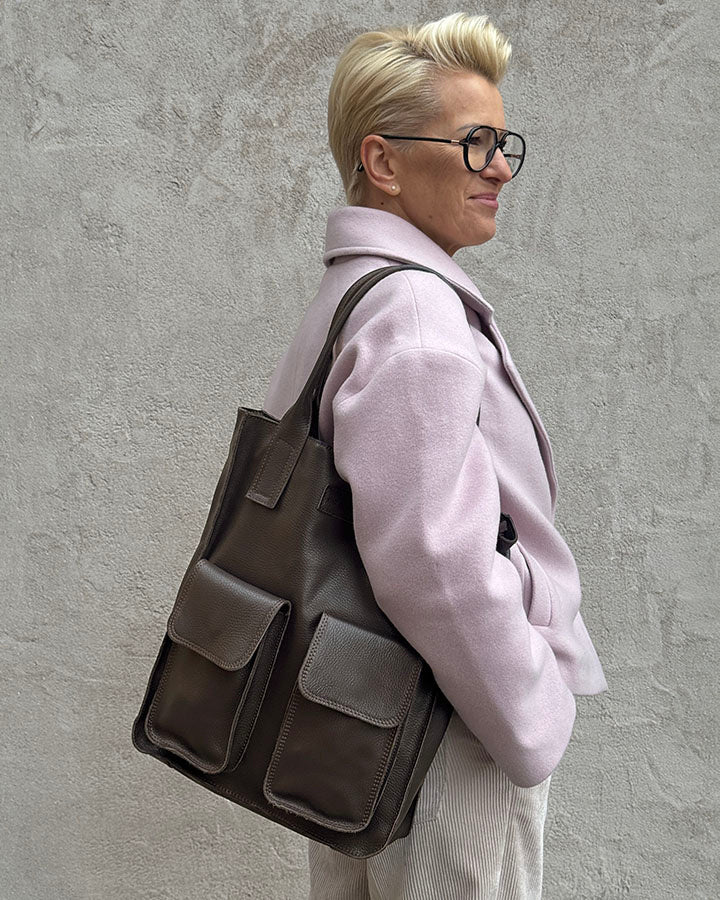 TOTE™ Henkeltasche aus echtem Leder