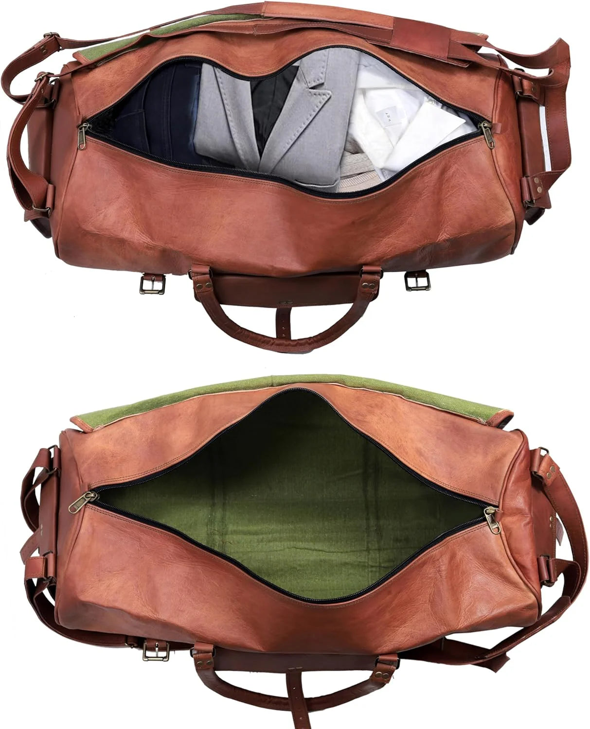 VINTAGE ESCAPE™ Gross Handgemahte Leder Reisetasche XXL 30"