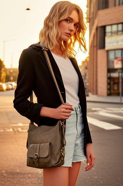 AUGUSTI™ Vintage Lederrücksack Tasche 3in1 für Damen. City Rücksack convertible