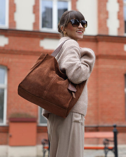 SOHO WILD™ Klassische Shopper-Tasche aus italienischem Wildleder