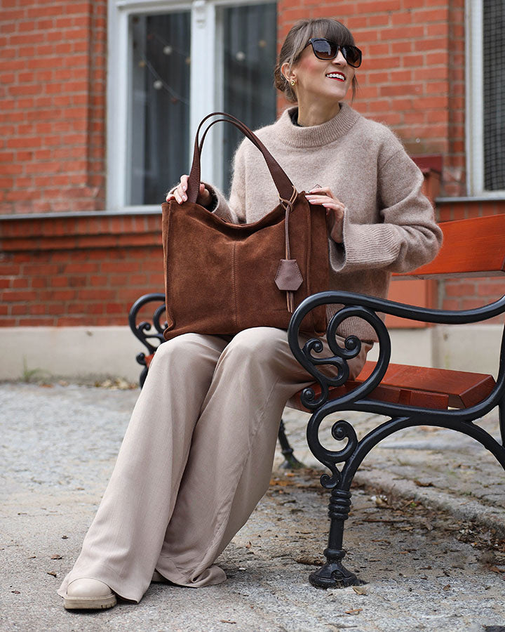 SOHO WILD™ Klassische Shopper-Tasche aus italienischem Wildleder