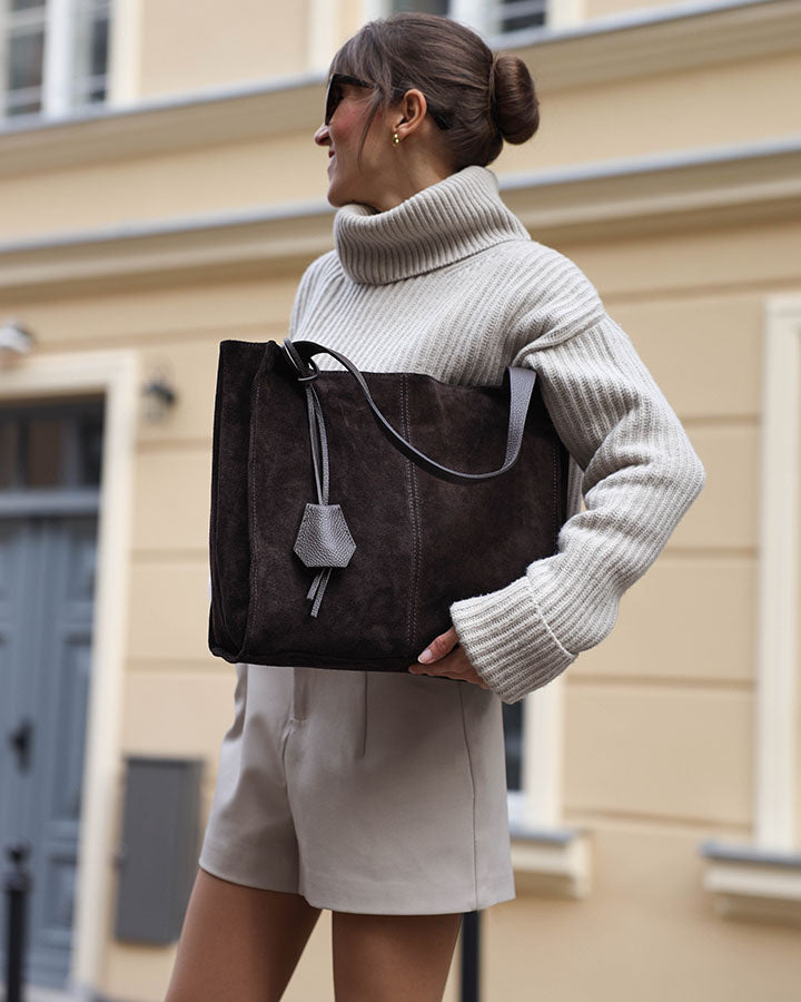 SOHO WILD™ Klassische Shopper-Tasche aus italienischem Wildleder