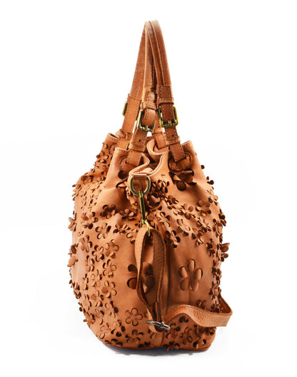 FIORINO● Bolso de cuero bolso de señora de cuero italiano con estampado floral.