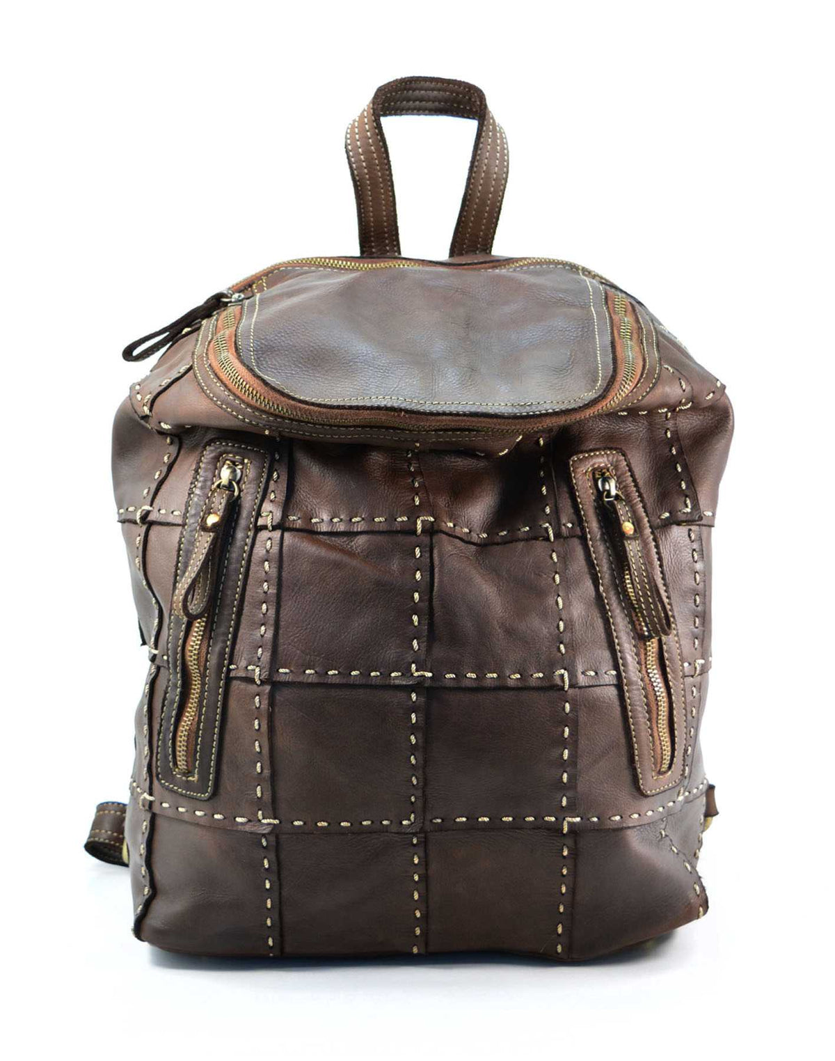 City Rucksack Elegant City Rucksack leder für damen schwarz braun grun mit vielen ...