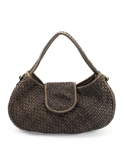 CONTESSA● Women's shoulder bag made of braided leather