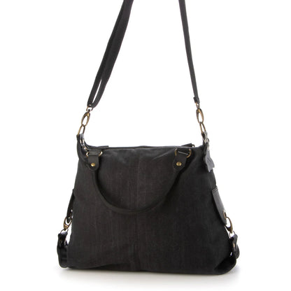 KOUKO. Schultertasche für Damen aus Segeltuch Canvas und italianischem Leder