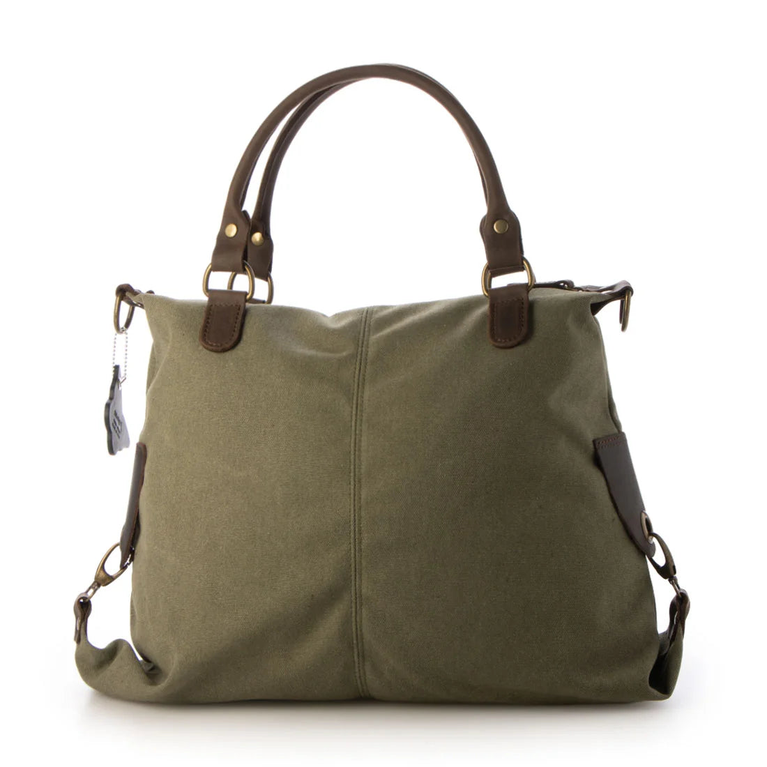 KOUKO. Schultertasche für Damen aus Segeltuch Canvas und italianischem Leder