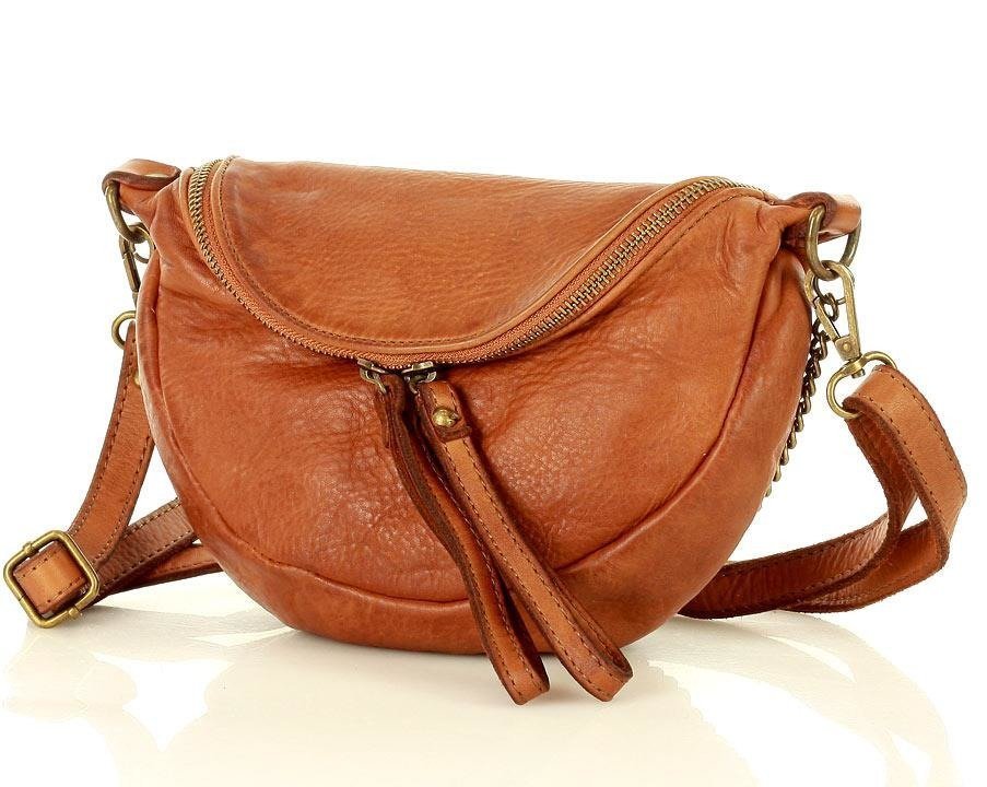 AMELLIA 3 in 1 Small Leather Crossbag - Hip Bag - Shoulder Bag with Chain for Women