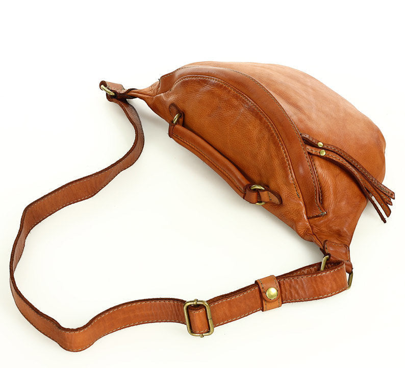 TORINO● Große Lederbauchtasche für damen m. RV. Sacktaschen.com