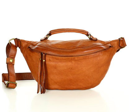 TORINO™ Large women's leather fanny pack with zip.