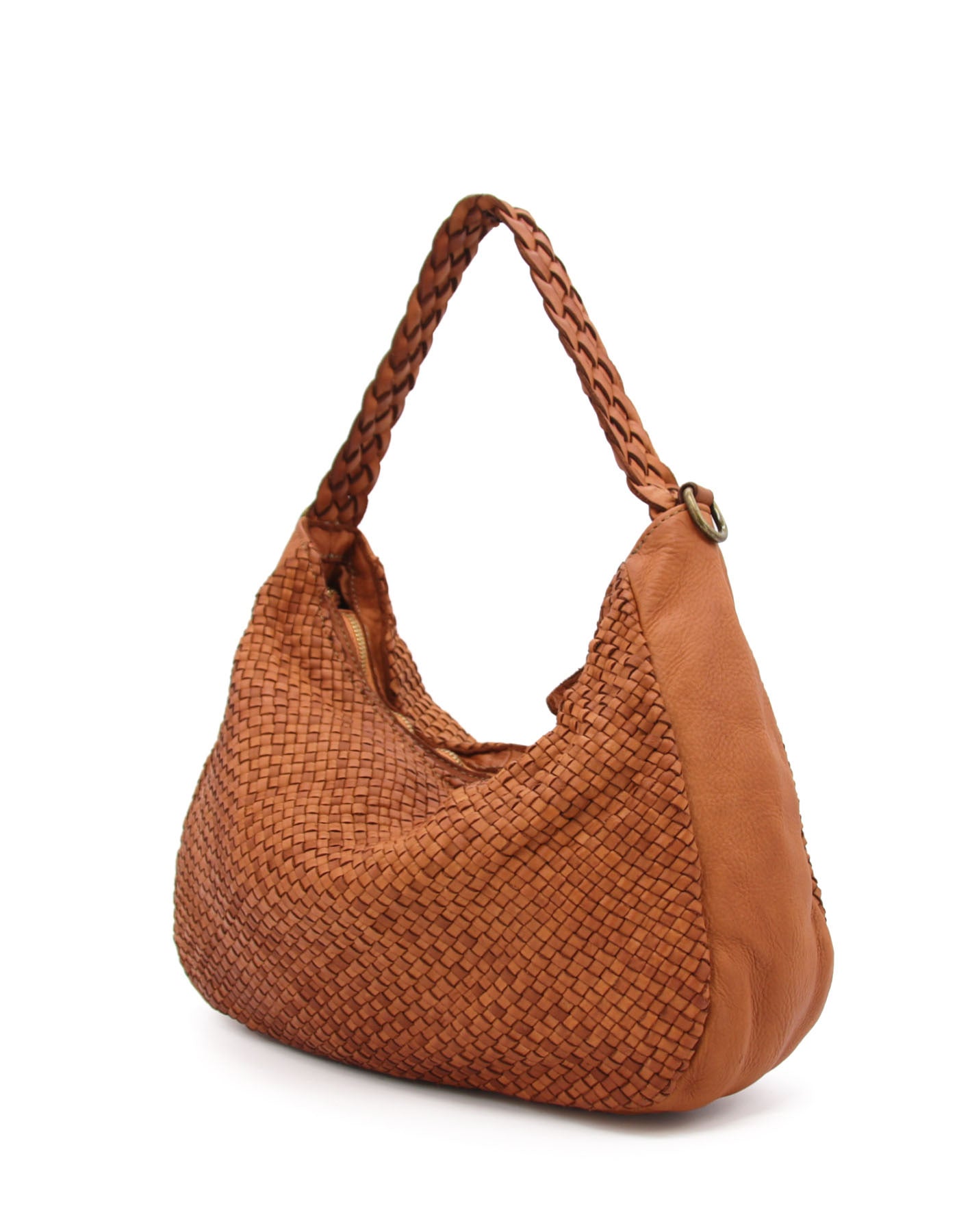 MONERA HOBO● Sac à bandoulière pour femme en cuir italien tressé