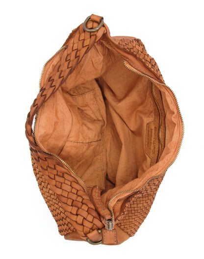 MONERA HOBO● Sac à bandoulière pour femme en cuir italien tressé