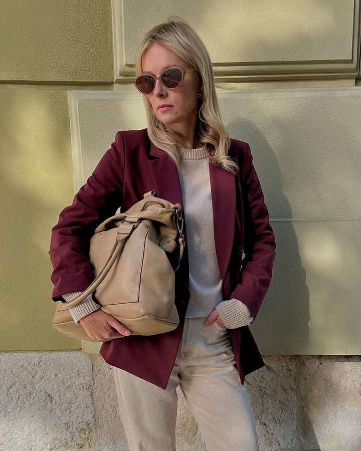 LISETTE™ XXL Shopper Schultertasche aus italienischem Leder