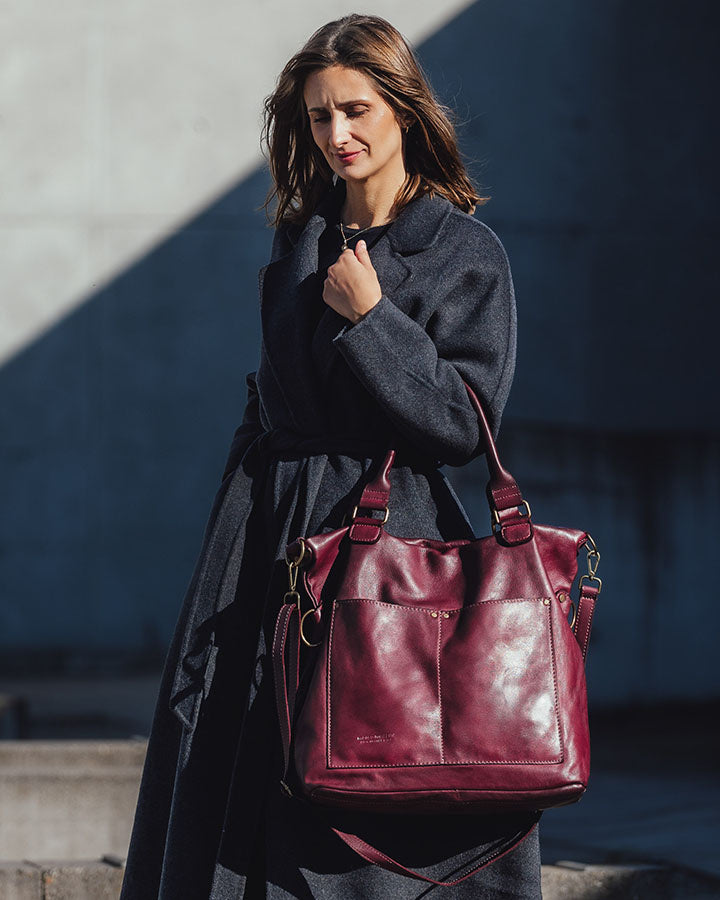 LISETTE™ XXL Shopper Schultertasche aus italienischem Leder