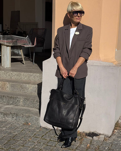 LISETTE™ XXL Shopper Schultertasche aus italienischem Leder