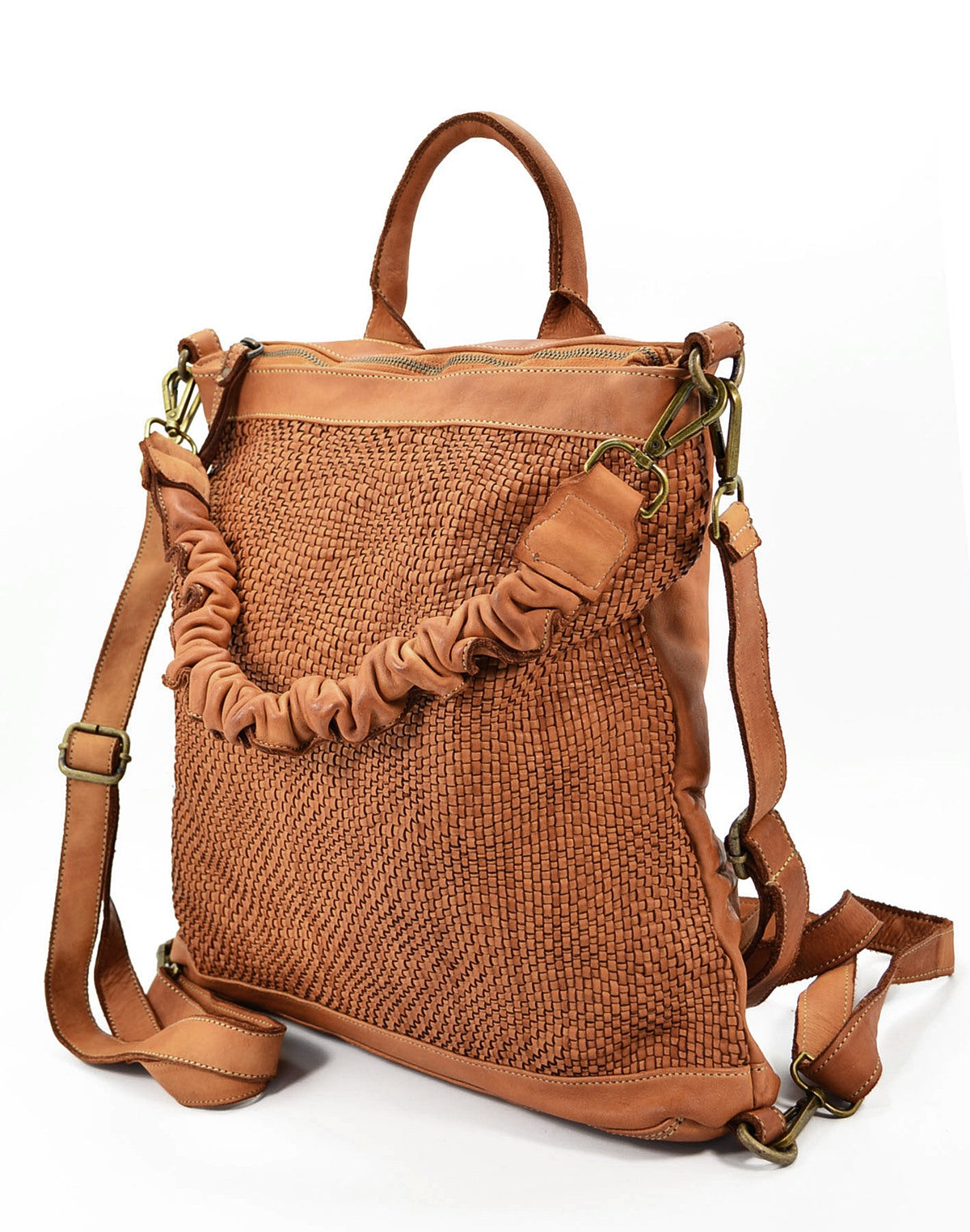 AJACCIO● Leder-Shopper & Rucksack Damen 2-in-1 – Hochwertiges italienisches Flechtleder Sacktaschen.com