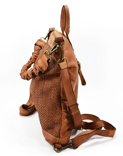 AJACCIO● Leder-Shopper & Rucksack Damen 2-in-1 – Hochwertiges italienisches Flechtleder Sacktaschen.com