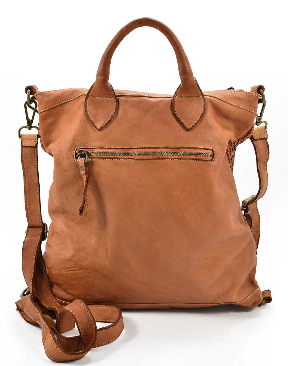 AJACCIO● Leder-Shopper & Rucksack Damen 2-in-1 – Hochwertiges italienisches Flechtleder Sacktaschen.com