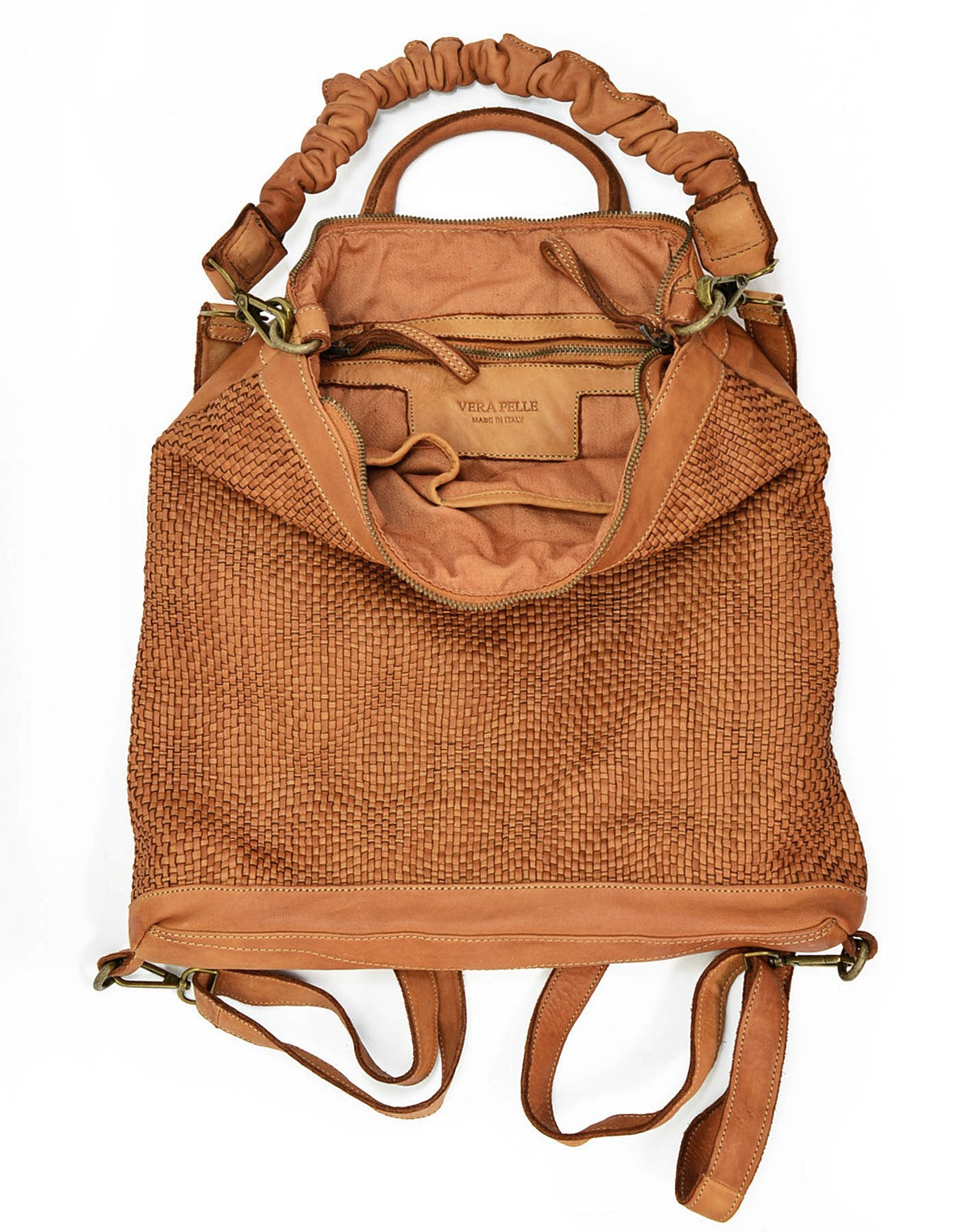 AJACCIO● Leder-Shopper & Rucksack Damen 2-in-1 – Hochwertiges italienisches Flechtleder Sacktaschen.com