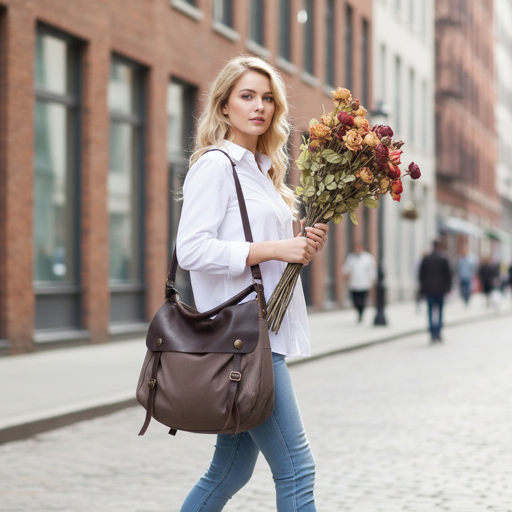 VANQUE™ ladies shoulder bag canvas canvas and leather shoulder bag